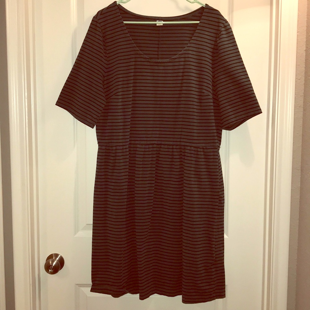 Black and Green Striped Dress